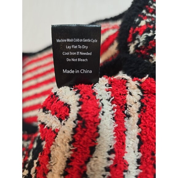 POL Crop top stretch knit short sleeve black red white size L‎ - Picture 8 of 16